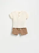 Komplety dla niemowląt - Reserved - Muślinowy komplet - kremowy - miniaturka - grafika 1