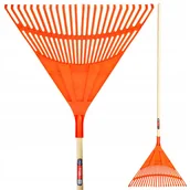 Grabie i motyki - Grabie Do Liści Trawy Z Drewnianym Trzonkiem 180Cm - miniaturka - grafika 1