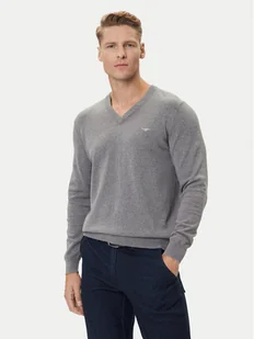 Gant Sweter 8030562 Szary Regular Fit - Swetry męskie - miniaturka - grafika 1