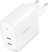 Ładowarki samochodowe - Adapter gniazda Logilink, 2x USB-C, GaN, 40W - miniaturka - grafika 1