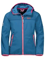 Kurtki i płaszcze dla dziewczynek - Jack Wolfskin Unisex Dziecięca Kurtka Softshellowa Fourwinds Jacket Kids Wave Blue, 92 - miniaturka - grafika 1
