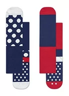 Skarpetki damskie - Happy Socks Big Dot Anti-Slip, kolorowe i zabawne, Skarpety dla dzieci, Niebieski-Czerwony-Biały 2 pary (6-12M) - miniaturka - grafika 1