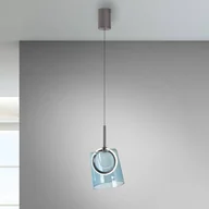 Lampy sufitowe - Paul Neuhaus Lampa wisząca LED Zula, niebieska, Ø 15 cm, szkło - miniaturka - grafika 1
