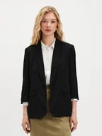 Marynarki i żakiety damskie - Klasyczny czarny żakiet - miniaturka - grafika 1