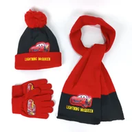 Czapki dla dzieci - TEMU Zestaw Trzech Części Disneya Zimowa Czapka z Motywem Błyskawicy McQueena - Kreatywny Projekt, Akcesoria w Kolorach Czerwonym i Niebieskim, - miniaturka - grafika 1