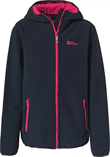 Jack Wolfskin Chłopięca kurtka Fourwinds, Night Blue/Pink, 140 - Kurtki i płaszcze dla chłopców - miniaturka - grafika 1