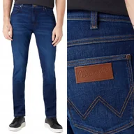 Spodnie męskie - Wrangler LARSTON SLIM TAPERED Brushed Stone 365 WARM CIEMNY DżINS W36 L34 - miniaturka - grafika 1