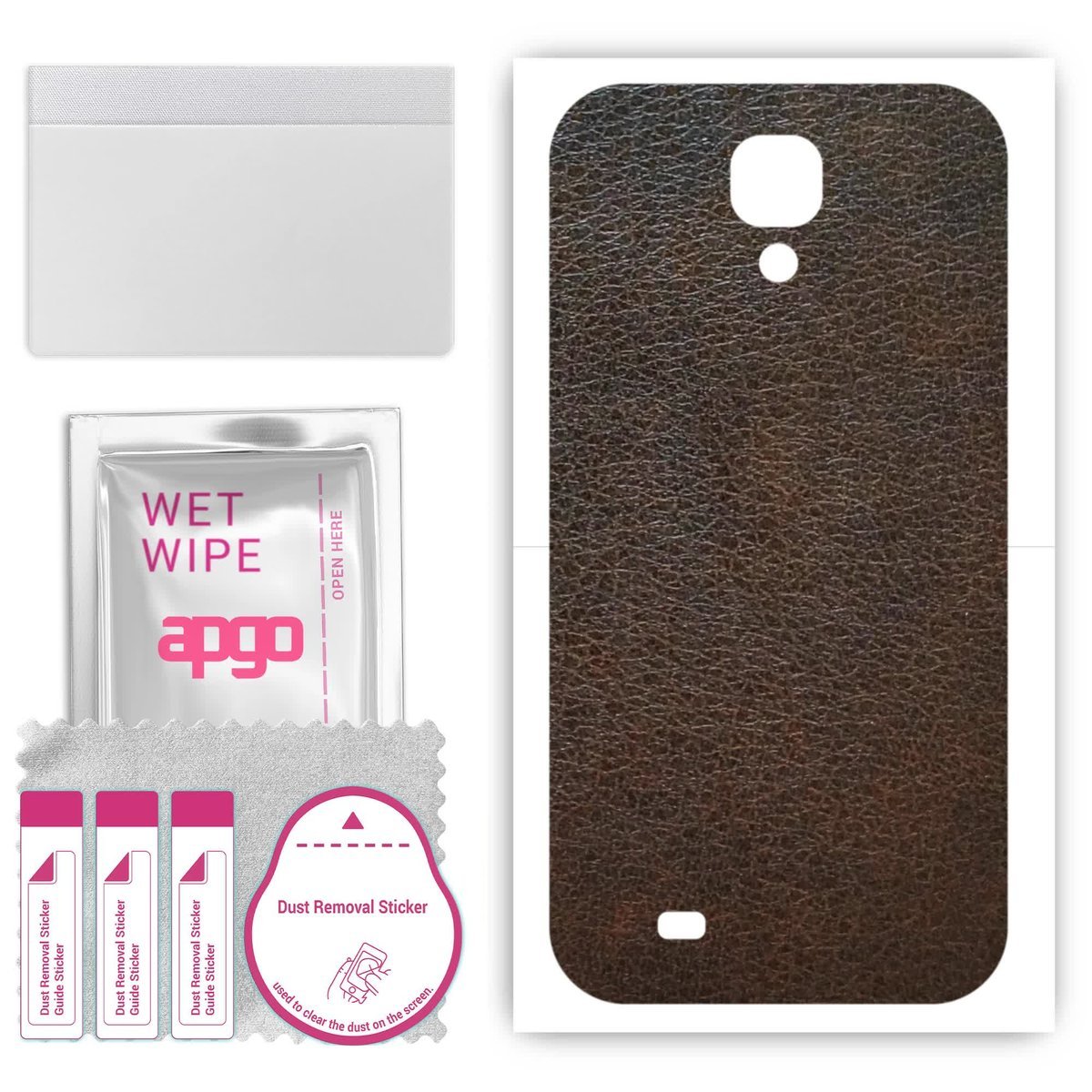 Folia naklejka skórka strukturalna na TYŁ do Samsung Galaxy S4 Active i9295 - Skóra Brązowa - apgo SKINS