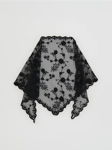 Reserved - Koronkowy szal - czarny - Czapki damskie - miniaturka - grafika 1