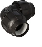 Łączniki, trójniki, kształtki - Kolano zaciskowe PP 90st. 90x90 PN10, do rur PE, kolor czarny - miniaturka - grafika 1