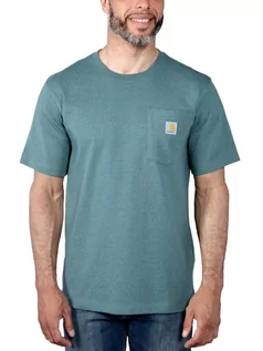 Koszulki sportowe męskie - Koszulka męska T-shirt Carhartt Heavyweight Pocket K87 GE1 Sea Pine Heather - grafika 1