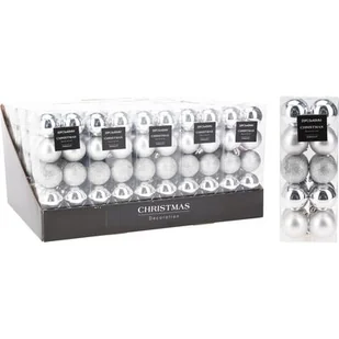 Bombka plastikowa 4 cm 20 sztuk mix srebrny - Bombki - miniaturka - grafika 1