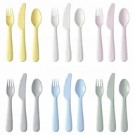 Sztućce dla dzieci - IKEA KALAS Plastikowe sztućce 18szt dla dzieci na piknik ogrodu WIELORAZOWE - miniaturka - grafika 1