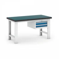 Stoły warsztatowe - B2B Partner Stół warsztatowy GB z kontenerkiem, 1500 mm, 2x szuflada 469125 - miniaturka - grafika 1