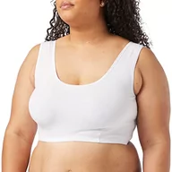 Biustonosze - FM London Damski biustonosz bez fiszbin, wyciągany wygodny | dodany stretch, bez wyściółki, bezszwowy, biały, M - miniaturka - grafika 1