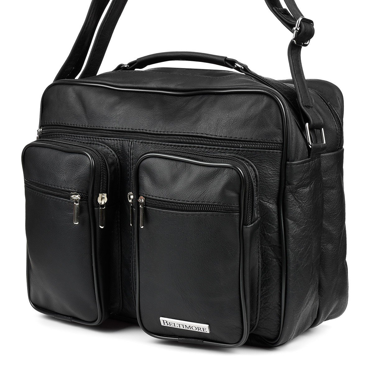 Czarna męska duża torba dwukomorowa BELTIMORE H84 czarny