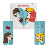 Skarpetki męskie - Skarpetki dla zakochanych (brunetka +blondyn) r.41-46 + pudełko - miniaturka - grafika 1