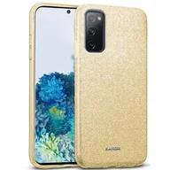 Etui i futerały do telefonów - Etui na telefon komórkowy Samsung Galaxy S20 FE brokatowe etui ochronne TPU, złote - miniaturka - grafika 1