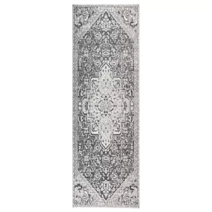 vidaXL Dywan zewnętrzny o płaskim splocie, 80x250 cm, jasnoszary vidaXL - Dywany zewnętrzne - miniaturka - grafika 1