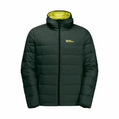 Kurtki męskie - Męska kurtka puchowa Jack Wolfskin ATHER DOWN HOODY M black olive / firefly - S - miniaturka - grafika 1