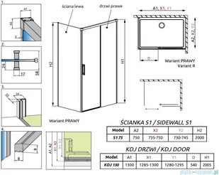 Radaway Idea White Kdj kabina 130x75cm prawa szkło przejrzyste 387043-04-01R/387049-04-01L - Kabiny prysznicowe Radaway Idea White Kdj kabina 130x75cm prawa szkło przejrzyste 387043-04-01R/387049-04-01L - Kabiny prysznicowe - miniaturka - grafika 2