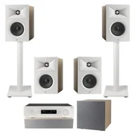 Kino domowe - Amplituner JBL MA310 Biały + Kolumna głośnikowa JBL Stage 2 240 B Biały (4 szt.) + Głośnik centralny JBL Stage 2 245C Biały (1 szt.) + Subwoofer JBL Stage 2 200 P Biały + Stojaki do głośników JBL Stage FS Biały (2 szt.) - miniaturka - grafika 1