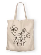 Torby i wózki na zakupy - Torba bawełniana z nadrukiem polne kwiaty - miniaturka - grafika 1