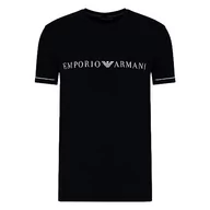Koszulki męskie - Emporio Armani Męski T-shirt z logo Crew Neck Underlined, czarny, XL - miniaturka - grafika 1