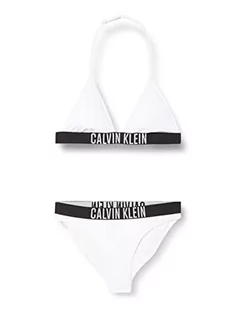 Biustonosze - Calvin Klein Dziewczęcy trójkątny zestaw bikini biustonosze, biały, 12-14 lat - grafika 1