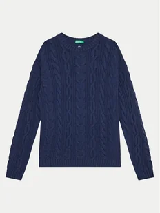 United Colors Of Benetton Sweter 1344C107G Granatowy Regular Fit - Swetry dla chłopców - miniaturka - grafika 1