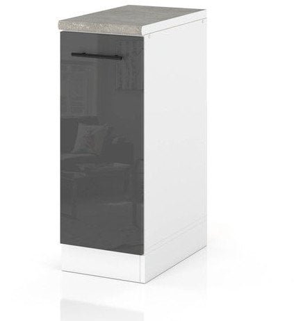 Szafka Kuchenna Stojąca Z Blatem Szafka Cargo 30cm Spremium Szary Połysk