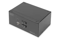 Przełączniki KVM - Digitus Przełącznik KVM, 2-portowy, obsługa dwóch monitorów, 4K, DisplayPort® - miniaturka - grafika 1