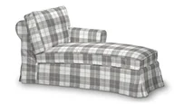 Pokrowce na meble - Dekoria Pokrowiec na szezlong Ektorp prawy krata szaro-biała 84 x 166 x 73 cm Edinburgh 641-115-79 - miniaturka - grafika 1