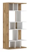 Inne meble do salonu - Regał Twin Dąb Wotan / Biały Mat - miniaturka - grafika 1