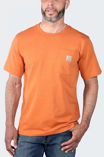 Koszulki sportowe męskie - Koszulka męska T-shirt Carhartt Heavyweight Pocket K87 Q66 Marmalade Heather - grafika 1