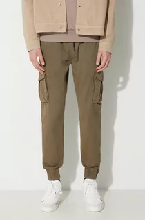 Spodnie męskie - Alpha Industries spodnie męskie kolor brązowy - grafika 1