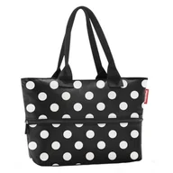 Torebki damskie - reisenthel Shopper e1 RJ7073 dots White — duża torba z butelek PET pochodzących z recyklingu o pojemności 12 l – odporna na działanie wody – szer. 50 x wys. 26,5 x gł. 16,5 cm, Dots White, 12L, zakupy - miniaturka - grafika 1