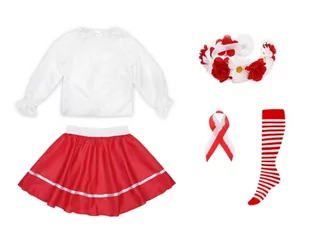 ZESTAW NARODOWY BIAŁO-CZERWONY 98-110 5el - Dresy i komplety dla dziewczynek - miniaturka - grafika 1