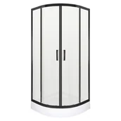 Kabiny prysznicowe - Kabina prysznicowa z brodzikiem Soho 90 półokrągła szkło ryflowane 6 mm KERRA - miniaturka - grafika 1