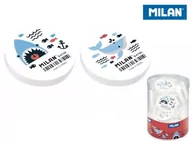 Przybory szkolne - MILAN Gumka D4740 okrągła Shark Attack p40  Cena za 1szt - miniaturka - grafika 1