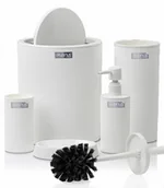 Akcesoria łazienkowe - Zestaw łazienkowy 5 el Kely Round white - miniaturka - grafika 1