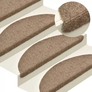 vidaXL Samoprzylepne nakładki na schody, 10 szt., kremowe, 56x17x3 cm - Dywany - miniaturka - grafika 2