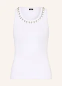 Koszulki i topy damskie - Joop! Top Taina Z Kamieniami Ozdobnymi weiss - JOOP! - miniaturka - grafika 1