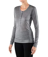 Koszulki i topy damskie - Falke damska koszulka z długim rękawem, Silk Wool Long Sleeve wełna merynosowa/jedwab, 1 opakowanie szary Grau (Grey-heather 3757) X-S - miniaturka - grafika 1