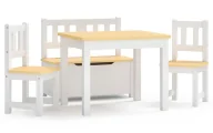 Zestawy mebli dla dzieci - Biało-beżowy 4-częściowy zestaw dziecięcy C1-F90 - miniaturka - grafika 1