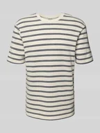 Koszulki męskie - T-shirt z prążkowanym, okrągłym dekoltem model ‘IAN’ - miniaturka - grafika 1