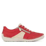 Półbuty damskie - Półbuty Rieker 52521-33 Czerwony - miniaturka - grafika 1