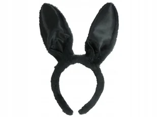 Opaska '' Króliczek '' czarne uszy /1 sztuka - Dodatki do strojów karnawałowych - miniaturka - grafika 1