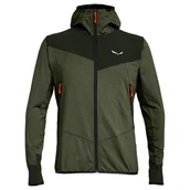 Bluzy męskie - Bluza męska Salewa Agner Hybrid PL/DST M FZ Hdy Dark Olive Melange/0910 L - miniaturka - grafika 1