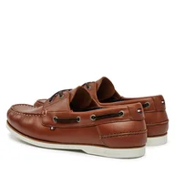 Półbuty męskie - Półbuty Tommy Hilfiger Th Boat Shoe Core Lth FM0FM05569 Brązowy - miniaturka - grafika 1